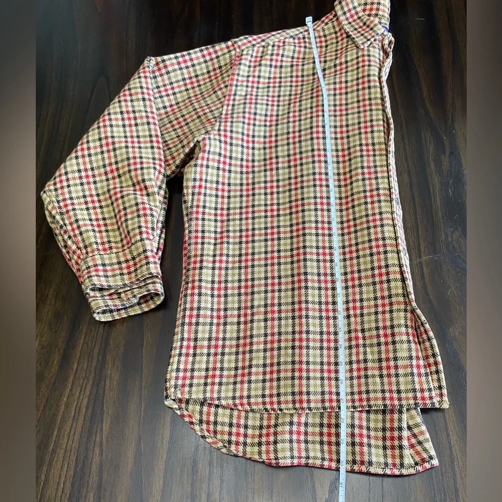 J.Crew Men’s XL Plaid Cotton Button Down Shirt Red Beige Black